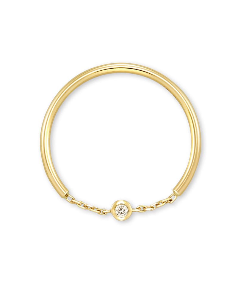 Amara 14k Yellow Gold Band Ring in White Diamond image number 2